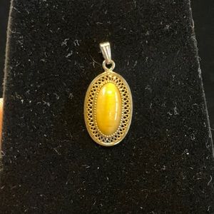 Elegant Yellow Oval Pendant